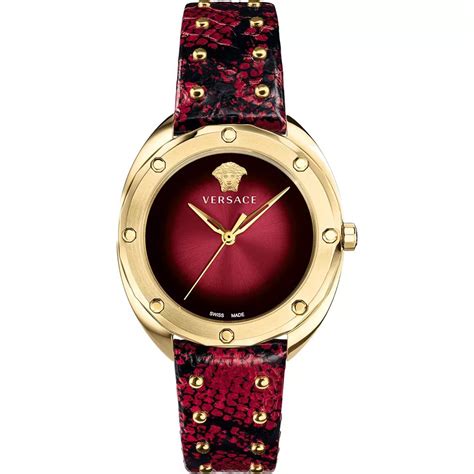 versace red leather shadov watch|pink Versace watch amazon.